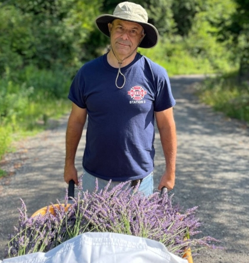 Richard Rosenthal with a lavender harvest on his Fraser Valley farm